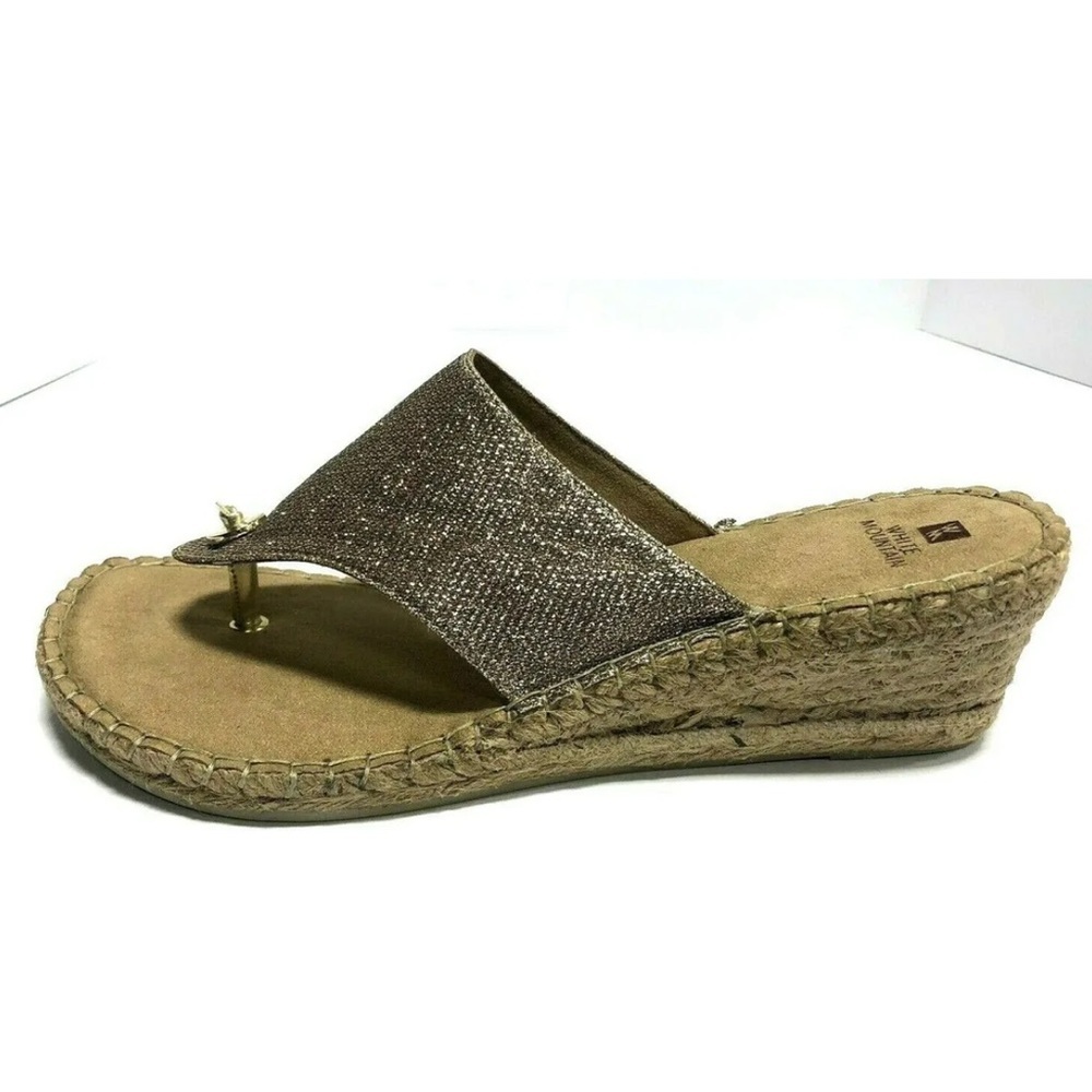 White Mountain Women’s Beachball, Glitter Wedge Sandals, Size 11 M.
